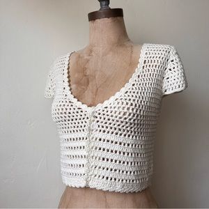 Princess Polly White Crochet Top